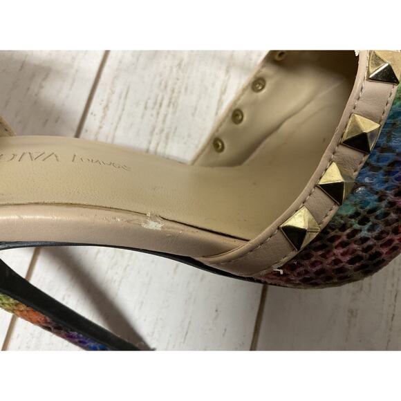 Wild Diva Lounge Women’s Multi Color Studded Faux Leather Stilettos Size 6 Heels - Picture 13 of 13